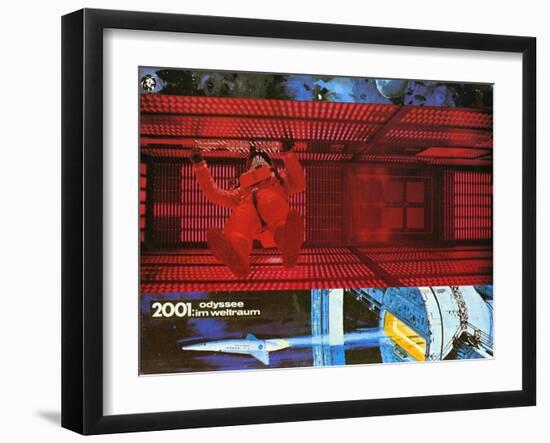 2001: A Space Odyssey, German Movie Poster, 1968-null-Framed Art Print