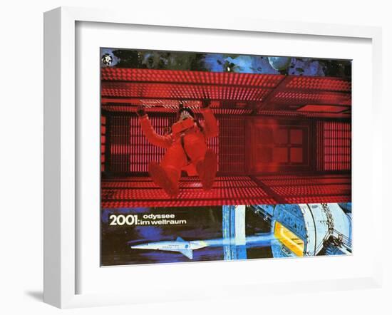 2001: A Space Odyssey, German Movie Poster, 1968-null-Framed Art Print