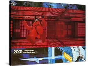 2001: A Space Odyssey, German Movie Poster, 1968-null-Stretched Canvas