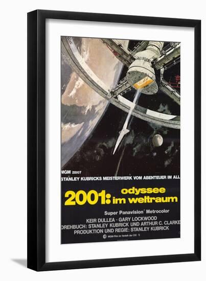 2001: A Space Odyssey, German Movie Poster, 1968-null-Framed Art Print