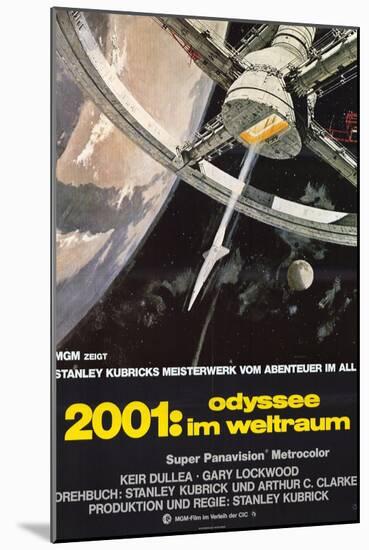 2001: A Space Odyssey, German Movie Poster, 1968-null-Mounted Art Print