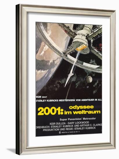 2001: A Space Odyssey, German Movie Poster, 1968-null-Framed Art Print