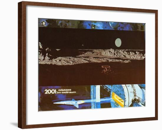 2001: A Space Odyssey, German Movie Poster, 1968-null-Framed Art Print