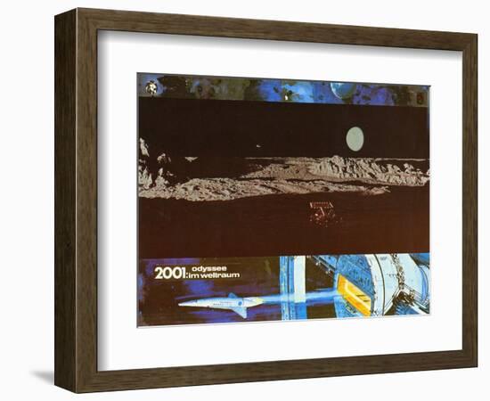 2001: A Space Odyssey, German Movie Poster, 1968-null-Framed Art Print