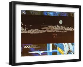 2001: A Space Odyssey, German Movie Poster, 1968-null-Framed Art Print