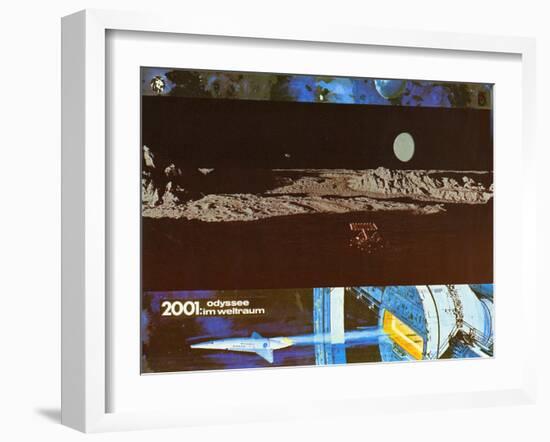 2001: A Space Odyssey, German Movie Poster, 1968-null-Framed Art Print