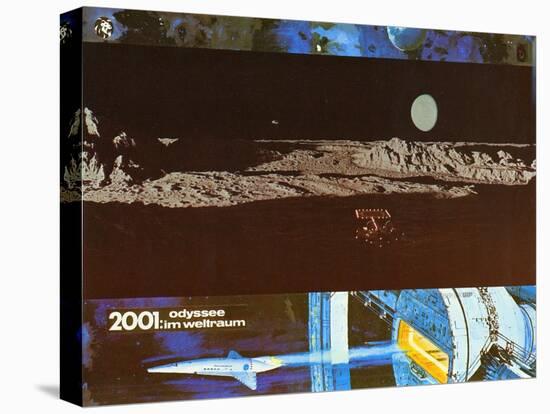 2001: A Space Odyssey, German Movie Poster, 1968-null-Stretched Canvas