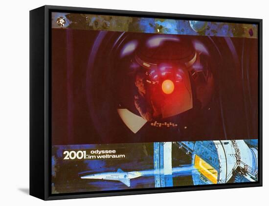 2001: A Space Odyssey, German Movie Poster, 1968-null-Framed Stretched Canvas