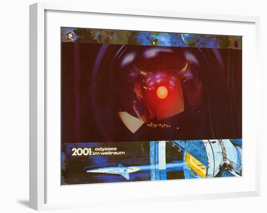 2001: A Space Odyssey, German Movie Poster, 1968-null-Framed Art Print