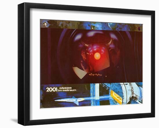 2001: A Space Odyssey, German Movie Poster, 1968-null-Framed Art Print