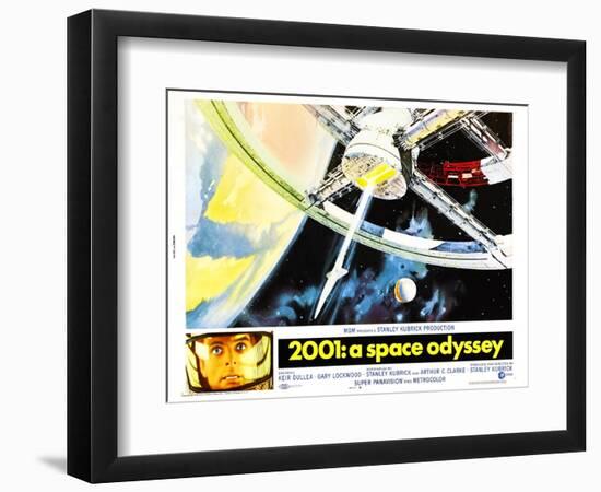 2001: A Space Odyssey, US lobbycard, Keir Dullea, 1968-null-Framed Art Print