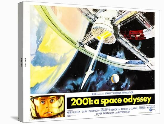 2001: A Space Odyssey, US lobbycard, Keir Dullea, 1968-null-Stretched Canvas