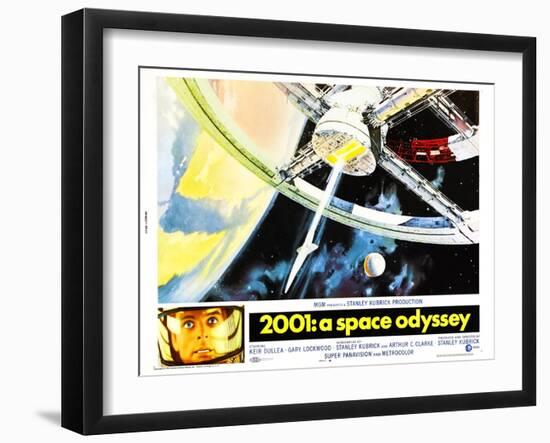 2001: A Space Odyssey, US lobbycard, Keir Dullea, 1968-null-Framed Art Print