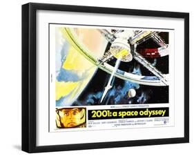 2001: A Space Odyssey, US lobbycard, Keir Dullea, 1968-null-Framed Art Print