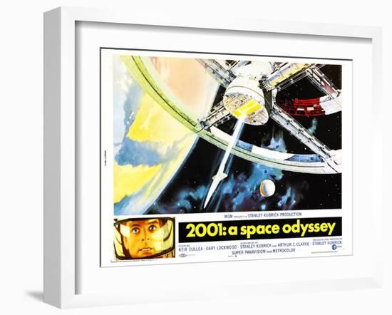 2001: A Space Odyssey, US lobbycard, Keir Dullea, 1968-null-Framed Art Print