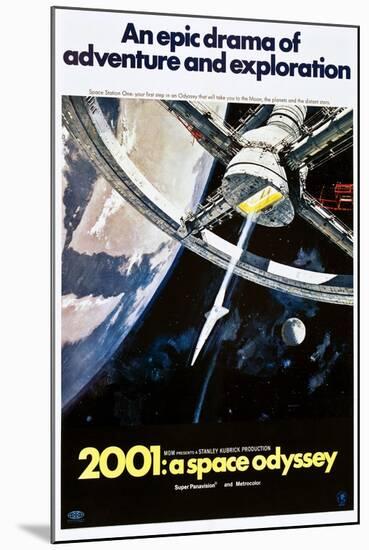 2001: A Space Odyssey, US poster, 1970-null-Mounted Art Print