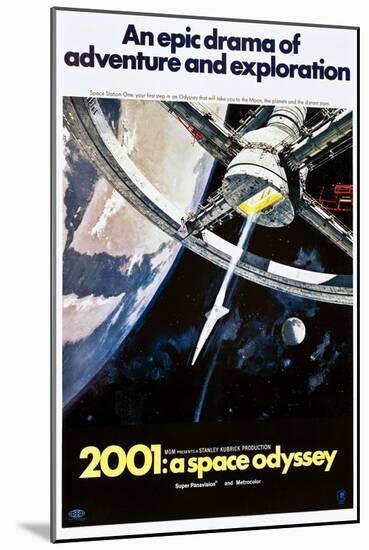 2001: A Space Odyssey, US poster, 1970-null-Mounted Art Print