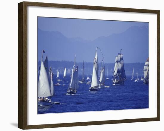 2002 Tall Ships Festival in Elliott Bay, Seattle, Washington, USA-William Sutton-Framed Photographic Print