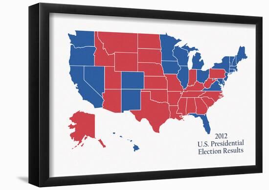 2012 US Presidential Electoral College Map-null-Framed Poster