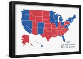 2012 US Presidential Electoral College Map-null-Framed Poster