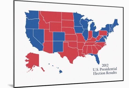2012 US Presidential Electoral College Map-null-Mounted Poster