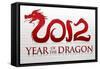 2012 Year of the Dragon Silver Poster-null-Framed Stretched Canvas