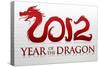 2012 Year of the Dragon Silver Poster-null-Stretched Canvas