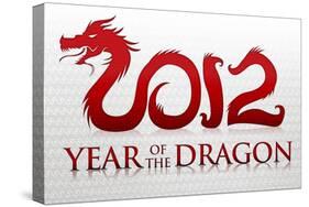 2012 Year of the Dragon Silver Poster-null-Stretched Canvas