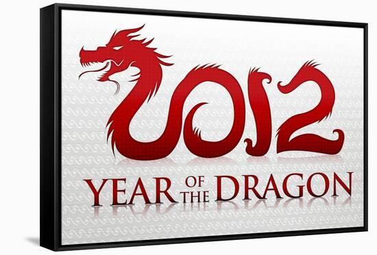 2012 Year of the Dragon Silver Poster-null-Framed Stretched Canvas