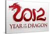 2012 Year of the Dragon Silver Poster-null-Stretched Canvas