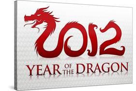 2012 Year of the Dragon Silver Poster-null-Stretched Canvas