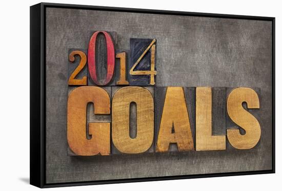 2014 Goals - New Year Resolution-PixelsAway-Framed Stretched Canvas