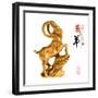 2015 is Year of the Goat,Gold Chinese with Calligraphy Mean Happy New Year. Translation: Sheep, Goa-kenny001-Framed Photographic Print