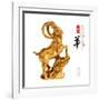 2015 is Year of the Goat,Gold Chinese with Calligraphy Mean Happy New Year. Translation: Sheep, Goa-kenny001-Framed Photographic Print