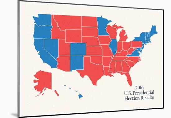 2016 US Presidential Electoral College Map-null-Mounted Poster