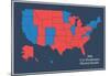 2016 US Presidential Electoral College Results (Blue)-null-Mounted Poster