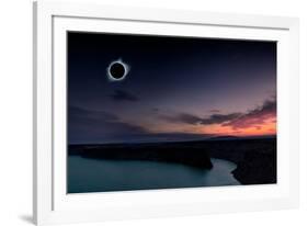 2018 total solar eclipse in Madras, Oregon over the Palisades State Park in path of totality-David Chang-Framed Photographic Print