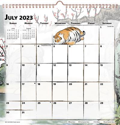 2023-2024-alexander-the-fat-tiger-academic-spiral-wall-calendar-july