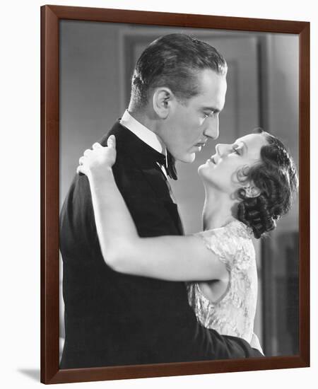 20ies Film Couple Embracing-null-Framed Premium Giclee Print