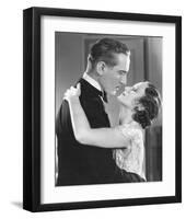 20ies Film Couple Embracing-null-Framed Art Print