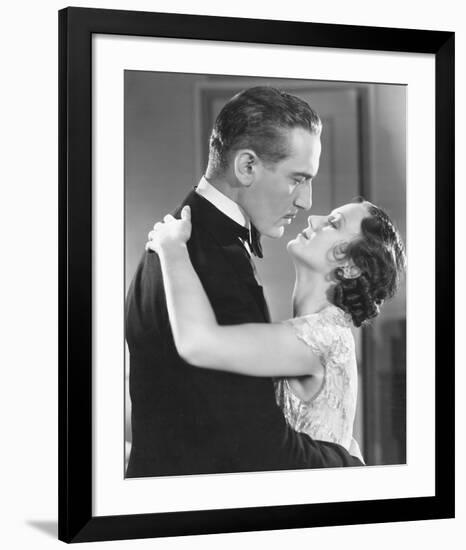 20ies Film Couple Embracing-null-Framed Art Print