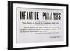 20th Century Quarantine Sign for the Contagious Disease Infantile Paralysis (Polio)-null-Framed Art Print