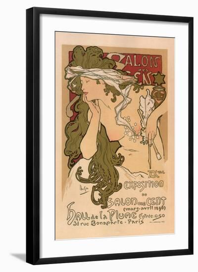 20th Exhibition of the Salon De Cent-Alphonse Mucha-Framed Art Print