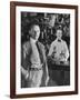 21 Club's Jack Kriendler Relaxing at Bar with Drink, Bartender Holding Bottle on Other Side of Bar-Eric Schaal-Framed Premium Photographic Print