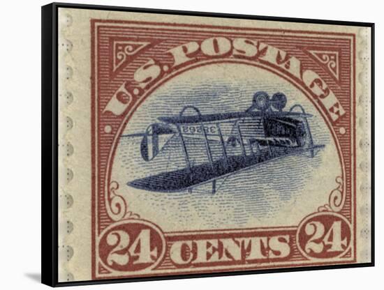 24-Cent U.S. Postage Stamp with an Inverted Jenny-null-Framed Stretched Canvas