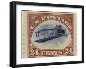 24-Cent U.S. Postage Stamp with an Inverted Jenny-null-Framed Art Print