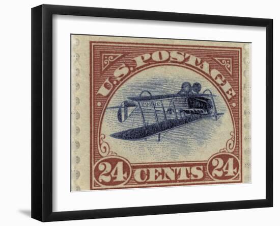 24-Cent U.S. Postage Stamp with an Inverted Jenny-null-Framed Art Print