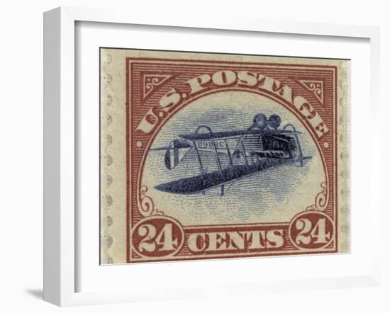 24-Cent U.S. Postage Stamp with an Inverted Jenny-null-Framed Art Print