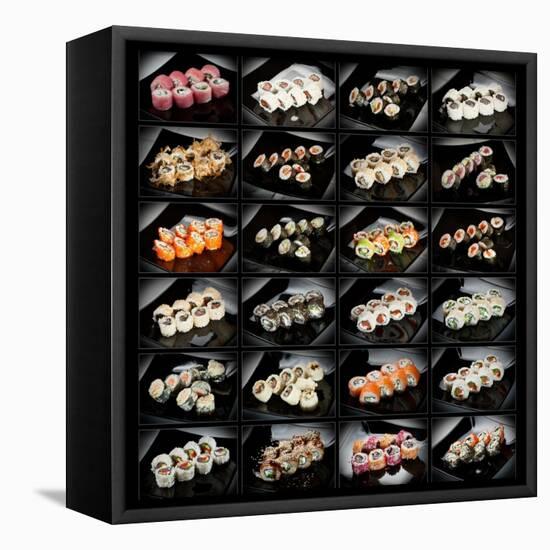 24 Types Of Sushi Rolls-Lev4-Framed Stretched Canvas
