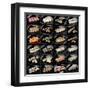 24 Types Of Sushi Rolls-Lev4-Framed Art Print